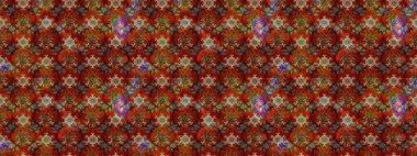 Kahverengi ve kırmızı kıvırcık çiçekler kahverengi ve kırmızı renklerde şekillenir. Klasik çiçek tasarımı elementleri. Raster illüstrasyonu.