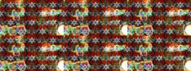 Raster illüstrasyonu. Çizim çiçek deseni duvar kâğıdı olarak kullanılabilir. Kahverengi ve gri renkte çiçekler.