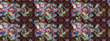 Elegant raster texture with floral elements. Cute floral pattern in the small flower. Abstract sketch pattern on brown and neutral colors with bright flowers.