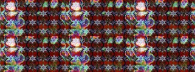 Üzerinde gelincikler ve vadi zambakları olan renkli çiçek desenli nakış deseni. Tekstil tasarımı için kırmızı ve kahverengi renkte geleneksel Raster çiçek buketi.