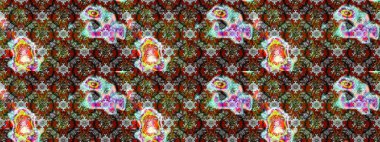 Raster Illustrasyon 'daki Çiçek Deseni' nin son moda çizimi. Renkli Yaz Temalı eskiz kalıbı. Düz Çiçek Elementleri Tasarımı. Güzel kumaş deseni.