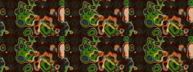 Kahverengi ve yeşil renkli çiçekler. Elle boyanmış suluboya resim çizimi çiçekler ve bitkiler.