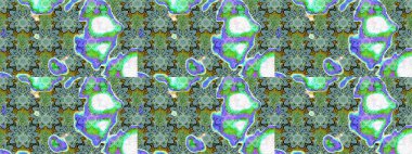 Doodle style. Hand drawn sketch autumn floral flower pattern. Flowers on green and blue colors. Perfect for textile, cover design. Colorful green and blue sketch pattern.