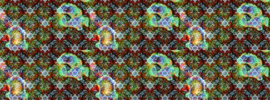 Tekrarlayan çiçek arkaplanı, zarif yeşil ve kahverengi çiçek duvar kağıdı. Yeşil ve kahverengi renkler üzerine çiçek desenli çizimler, el yapımı papatyalar, papatyalar..