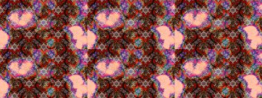 Raster illüstrasyonu. Kahverengi ve bej renklerde. Çiçek buketleriyle klasik tarzda eskiz deseni.