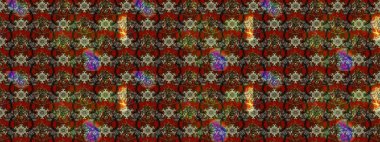 Çiçeksel elementlerle süslenmiş zarif raster dokusu. Parlak çiçekli kahverengi ve kırmızı renkler üzerine soyut çizim deseni. Küçük çiçekte şirin bir çiçek deseni var..