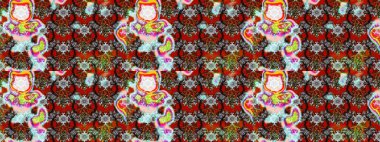 3d flowers, sketch. On gray and red colors. Raster illustration.