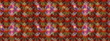 Sketch floral pattern with cute doodles flowers. Raster illustration. Raster illustration. Collection of hand drawn flowers and plants. In sketch style brown and red colors.