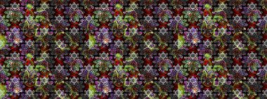 El çizimi Raster çizimi. Çizim çiçek deseni duvar kağıdı, web sitesi arka planı, ambalaj kağıdı, davetiye, broşür, afiş veya web sitesi için kullanılabilir. Karalama elementleri.