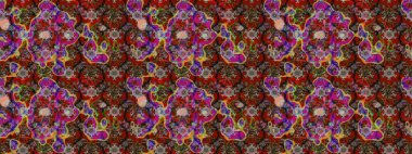 Kahverengi ve kırmızı renkte çiçekler. Raster illüstrasyonu. Çiçek süslemeli çizim deseni.