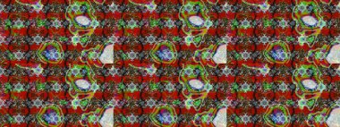 Modern stil dokusu. Çiçek desenli raster, kırmızı ve kahverengi çizgi grafik deseni soyut raster arkaplan.