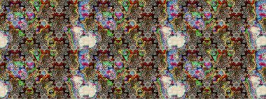 Karalama çiçeği. Renkli Bahar Teması eskiz kalıbı. Zentangle soyut çiçekleri. Düz Çiçek Elementleri Tasarımı. Güzel kumaş deseni. Raster illüstrasyonu.