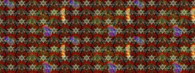 Çiçeksel elementlerle süslenmiş zarif raster dokusu. Parlak çiçekli kahverengi ve kırmızı renkler üzerine soyut çizim deseni. Küçük çiçekte şirin bir çiçek deseni var..