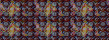 Raster illüstrasyonundaki çiçek desenli çizim. Suluboya tarzında gri ve kahverengi renkte çiçekler.