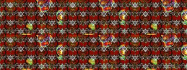 Sketch background. Sketch pattern with colorful paisley, brown and red flowers and decorative elements. Raster illustration. Vintage retro style. For print on fabric, textiles, wallpaper.