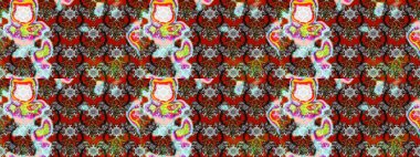 3d flowers, sketch. On gray and red colors. Raster illustration.