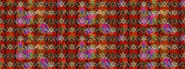 Parmak izi, kumaş, duvar kâğıdı, tekstil için raster dokusu. Nakış desenli çiçek deseni. Renkli grunge soyut arkaplanı colokahverengi ve kırmızı çiçeklerle zenginleştirir.