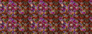 Kahverengi ve kırmızı renkte çiçekler. Raster illüstrasyonu. Çiçek süslemeli çizim deseni.