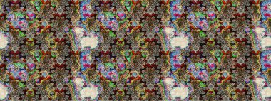 Karalama çiçeği. Renkli Bahar Teması eskiz kalıbı. Zentangle soyut çiçekleri. Düz Çiçek Elementleri Tasarımı. Güzel kumaş deseni. Raster illüstrasyonu.