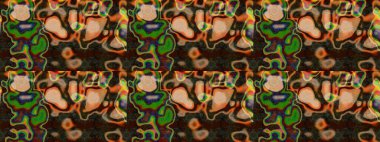 Halk tarzı. Modern çiçek arkaplanı. Moda baskıları için zarif bir şablon. Parlak renkli çiçekleri olan ve kahverengi ve yeşil renkli yaprakları olan inanılmaz bir çiçek deseni..