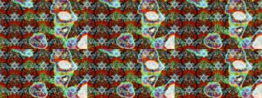 Sketch flowers pattern. Raster illustration. Colour Spring Theme sketch pattern Background. Flowers on brown and neutral colors. Flat Flower Elements Design. In asian textile style.