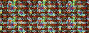 Nazikçe, güzel çiçek arkaplanı. Çiçekli karalama şeklinde Raster çiçek deseni. Kahverengi ve yeşil renkte çiçekler.