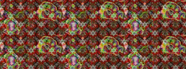 Kırmızı ve kahverengi renkte çiçekler. Asya tekstil tarzında. Raster illüstrasyonu. Çiçek desenli çizim. Raster illüstrasyonu.