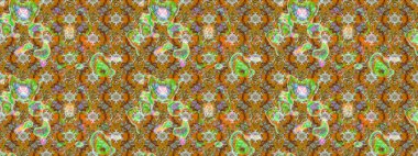 On brown and orange colors. Raster illustration. Beautiful watercolor pattern with flowers.