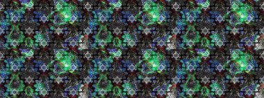 Raster illüstrasyonundaki çiçek desenli çizim. Suluboya tarzında gri ve siyah renkte çiçekler.