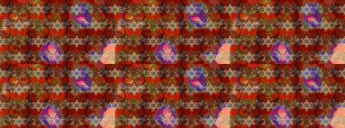 Sketch Floral Pattern in Raster illustration. Colour Spring Theme sketch pattern Background. Flowers on brown and red colors. Flat Flower Elements Design.