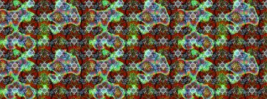 Yeşil ve kahverengi renkli çiçekler. Renkli Bahar Teması eskiz kalıbı. Raster illüstrasyonundaki çiçek desenli çizim. Düz Çiçek Elementleri Tasarımı.