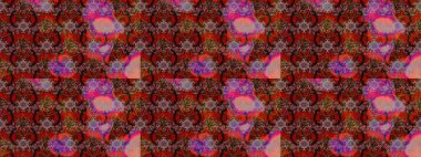 Hediye ambalaj kağıdı, tebrik kartları, posterler ve pankart tasarımı. Kahverengi ve kırmızı renkte çiçekler. Raster düz çiçek çizim deseni.