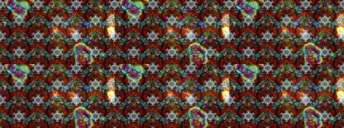 Şirin çiçekli eskiz deseni ve kahverengi ve gri renkli yapraklar, suluboya çiçek deseni, duvar kağıdı, kart ya da kumaş için fayanslı. Raster illüstrasyonu.