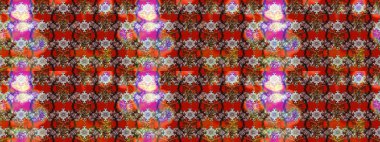 Parlak renkli çiçekleri ve kahverengi ve kırmızı renkte yaprakları olan harika bir çiçek deseni. Halk tarzı. Modern çiçek arkaplanı. Moda baskıları için zarif bir şablon.