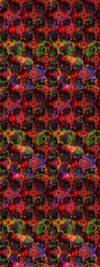 Parmak izi, kumaş, duvar kâğıdı, tekstil için raster dokusu. Nakış desenli çiçek deseni. Renkli grunge soyut arkaplanı coloblack ve kahverengi çiçeklerle zenginleştirir.