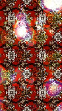 Raster Güzel kumaş deseni. Raster suluboya deseni, narin çiçekler, kahverengi ve kırmızı çiçekler, tebrik kartı şablonu..