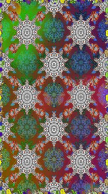 Seamless spring pattern with little flowers. On gray and brown colors in watercolor style. Raster illustration.