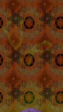 Renkli Bahar Teması eskiz kalıbı. Kahverengi renkli çiçekler. Çiçek desenli çizim. Raster illüstrasyonu. Asya tekstil tarzında. Düz Çiçek Elementleri Tasarımı.