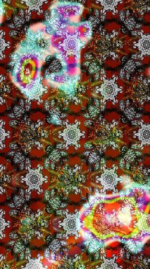 Güzel kumaş deseni. Renkli Yaz Temalı eskiz kalıbı. Düz Çiçek Elementleri Tasarımı. Raster illüstrasyonunda çiçek deseni çizimi.