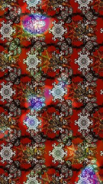 Raster illüstrasyonundaki çiçek desenli çizim. Süslü kumaş deseni. Düz Çiçek Elementleri Tasarımı. Renkli Bahar Teması çizim şablonu.