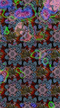 Çiçek desenli raster, nötr ve siyah çizgi grafik desenli soyut raster arkaplan. Modern stil dokusu.