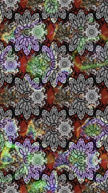 Klasik çiçek desenli. Yumuşak fayans. Raster 'ın taze dokusu. Yumuşak pamuk tasarımı. Paketleme, tekstil, duvar kağıdı için çiçek arkaplanı.