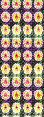 Şirin çiçek elementleri. Robot resim. Tarafsız ve sarı renkte çiçekler. Raster illüstrasyonu.