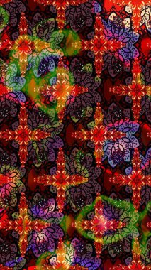 Suluboya tarzında kahverengi ve siyah renklerde. Küçük çiçekli yay deseni çiz. Raster illüstrasyonu.