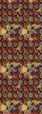 Gri ve kahverengi renklerde. Raster illüstrasyonu. Çiçek buketleriyle klasik tarzda eskiz deseni.