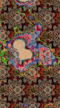 Raster illustration. Gentle, summer floral on beige and brown colors. Cute Floral pattern in the small flower. Raster pattern.