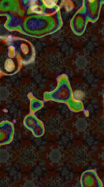 Cute floral elements. Raster illustration. Flowers on brown and gray colors. Sketch.