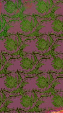 Yeşil ve mor renkli vadi çiçekleri. Çiçeksel çizim kalıbının çizimi.