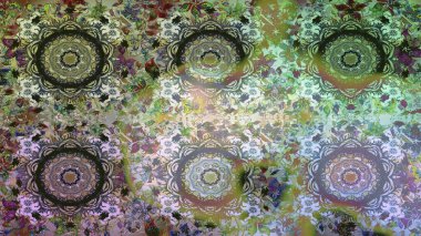 Kabile sanatı boho baskısı, klasik çiçek arkaplanı. Arkaplan dokusu, duvar kağıdı, çiçek teması, tarafsız ve gri renkler. Soyut etnik raster çizim kalıbı.