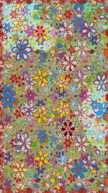 Kusursuz bir geçmişi var. Eski usul. Raster illüstrasyonu. Tomurcukları çiçek olan sevimli bir çiçek deseni. Kumaş, tekstil, duvar kağıdı baskısı için. Raster..